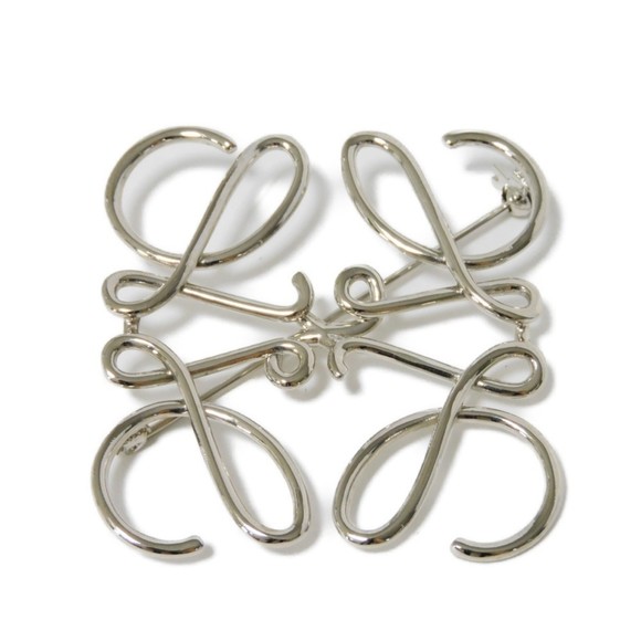 Loewe Handbags - LOEWE Anagram Brooch, Brass, Silver, Windmill, Rotating, Metal, Palladium,